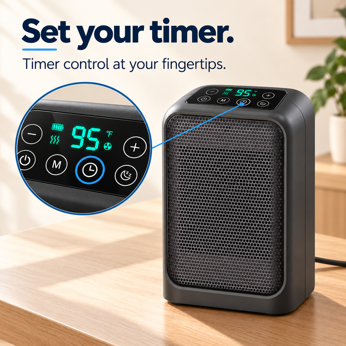 Portable Space Heater with Adjustable Thermostat