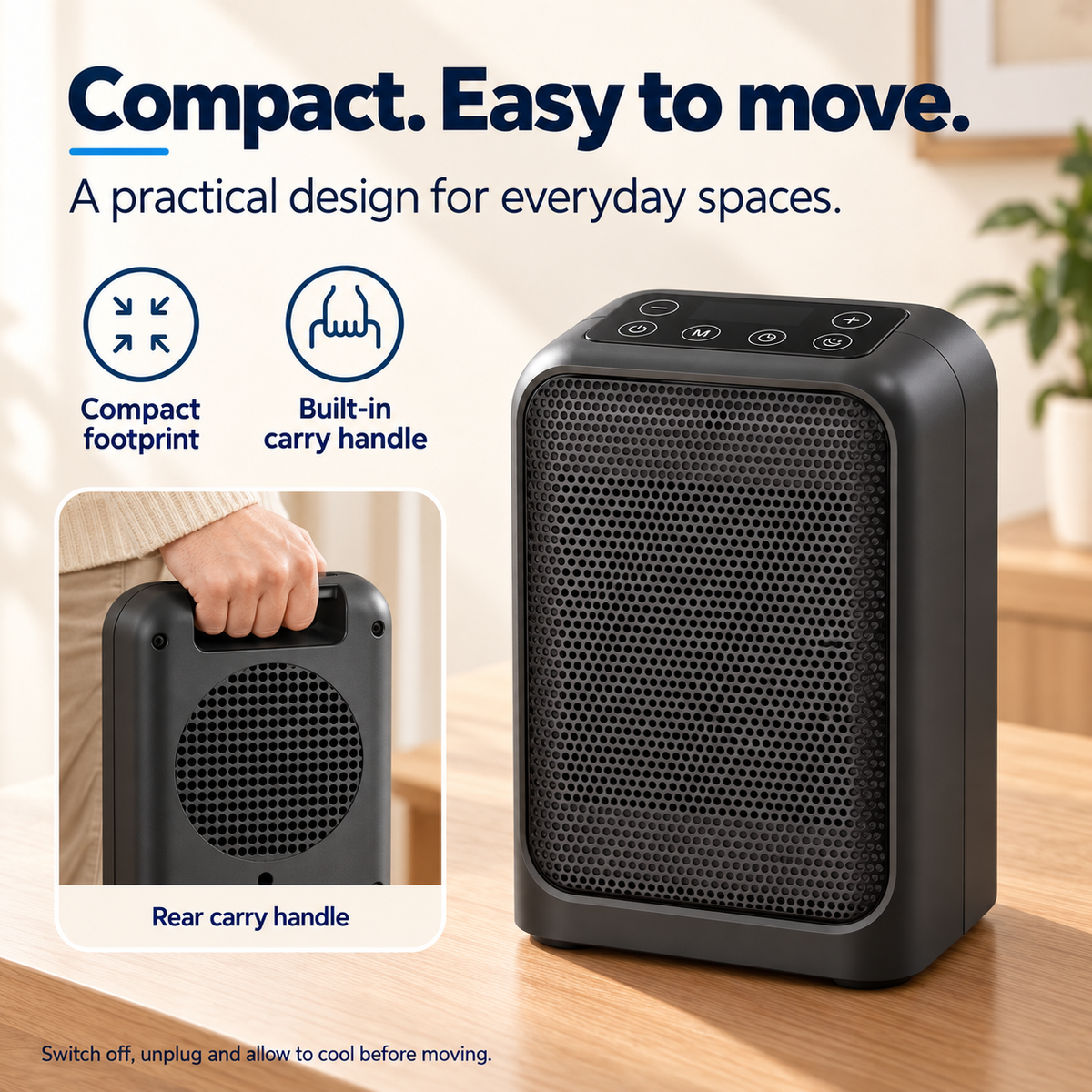 Portable Space Heater with Adjustable Thermostat