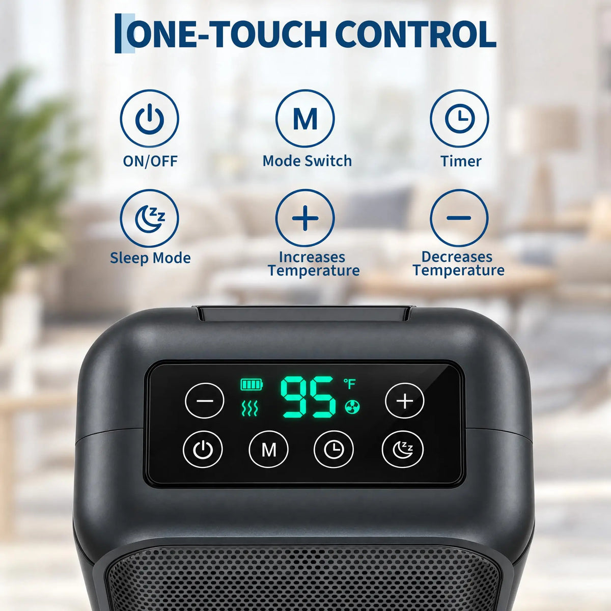 Portable Space Heater with Adjustable Thermostat