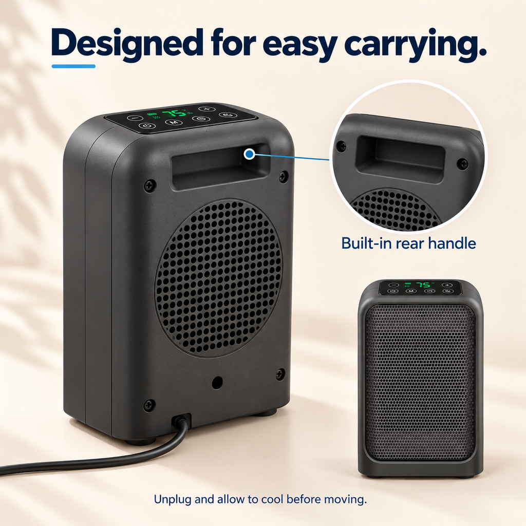 Portable Space Heater with Adjustable Thermostat